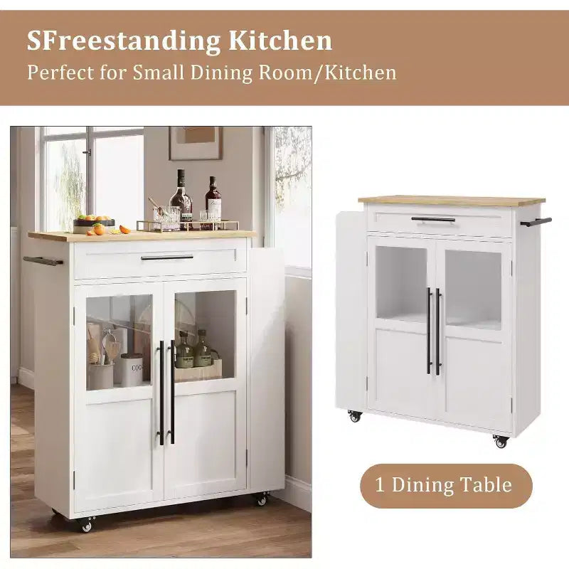 Dessertes de cuisine mobiles à roulettes avec portes d'armoire de rangement et étagère à épices