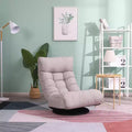 Fauteuil de sol japonais avec repose-pieds, inclinable réglable avec base pivotante, canapé tatami individuel pour salon chambre, gris