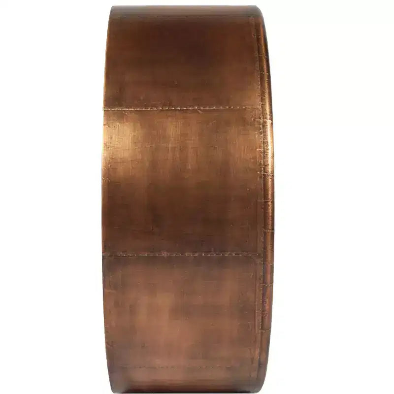 Miroir décoratif rond encadré en métal cuivre de 21 po