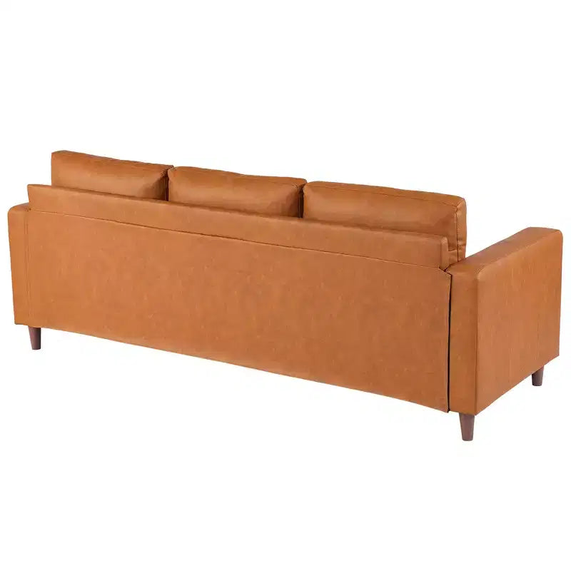 85 Canapé, Canapés Modernes du Milieu du Siècle, Petit Canapé 3 Places en Similicuir avec Assise Profonde, Coussins Confortables, pour Salon, Chambre, Bureau