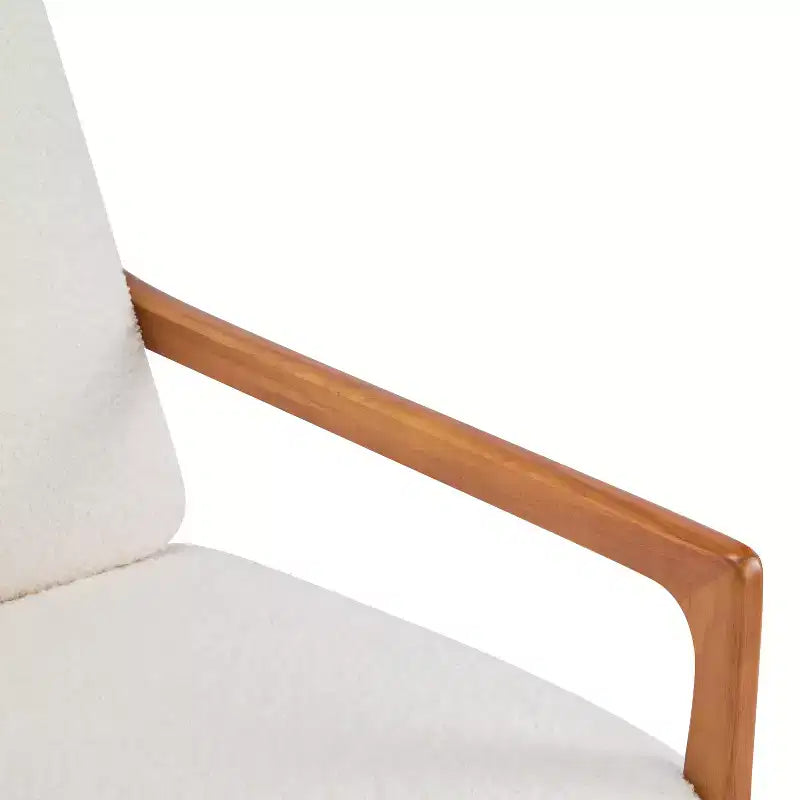 Fauteuil Zephys en bois de style moderne du milieu du siècle avec dossier haut et coussins