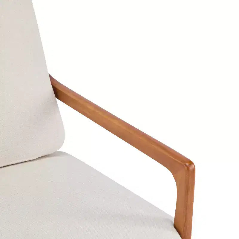 Fauteuil Zephys en bois de style moderne du milieu du siècle avec dossier haut et coussins