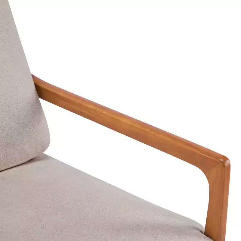 Fauteuil Zephys en bois de style moderne du milieu du siècle avec dossier haut et coussins