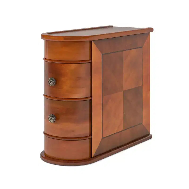 Table d'appoint haute en bois avec 2 tiroirs