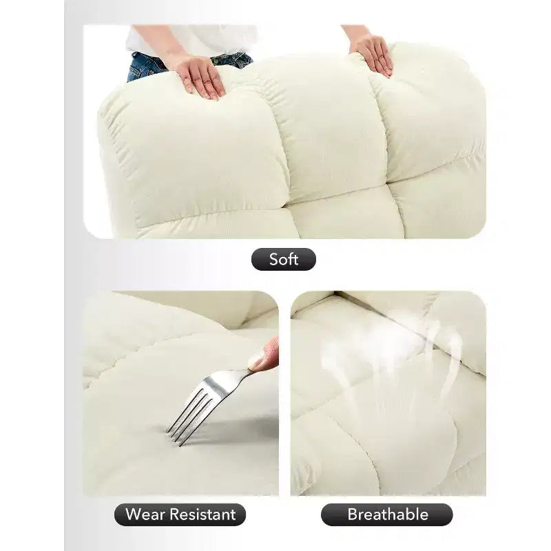 Fauteuil inclinable à bascule, fauteuil planeur pivotant rembourré avec assise profonde et poches latérales pour salon ou chambre à coucher