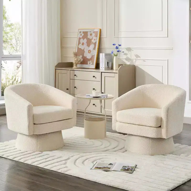 Fauteuil pivotant, Fauteuil de lecture pivotant en chenille à 360°, Fauteuil de salon moderne avec espace de rangement