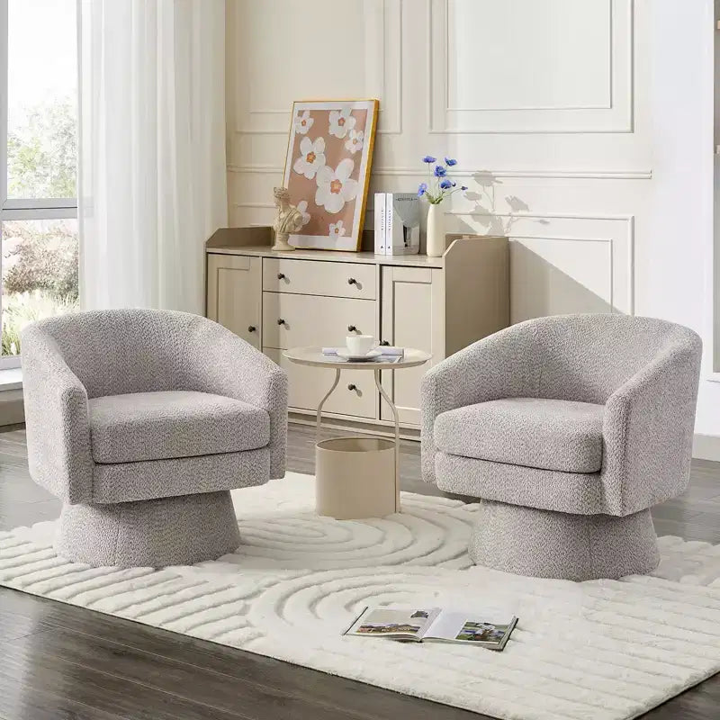 Fauteuil pivotant, Fauteuil de lecture pivotant en chenille à 360°, Fauteuil de salon moderne avec espace de rangement