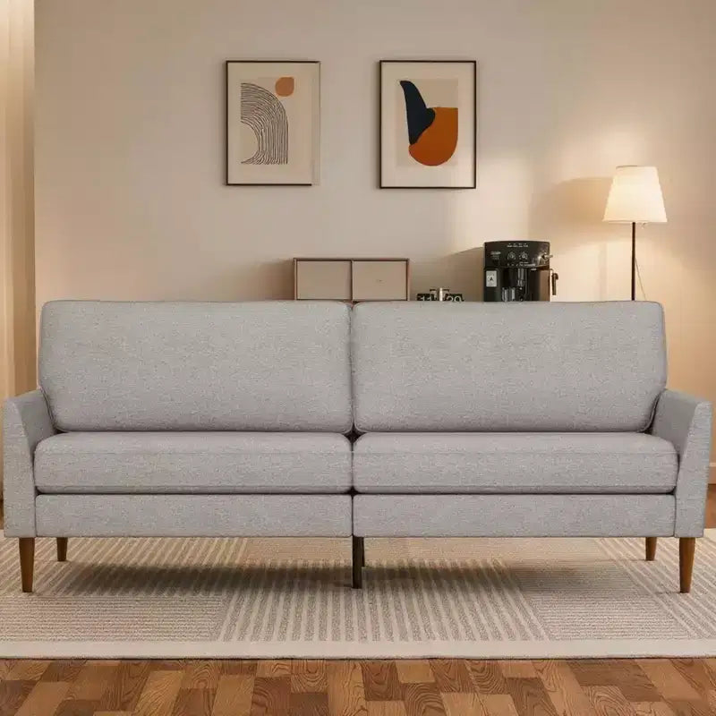 Canapé de salon 88 po causeuse, canapé confortable gris-bleu causeuse surdimensionnée moderne, grands canapés sans outils pour chambre à coucher ou bureau
