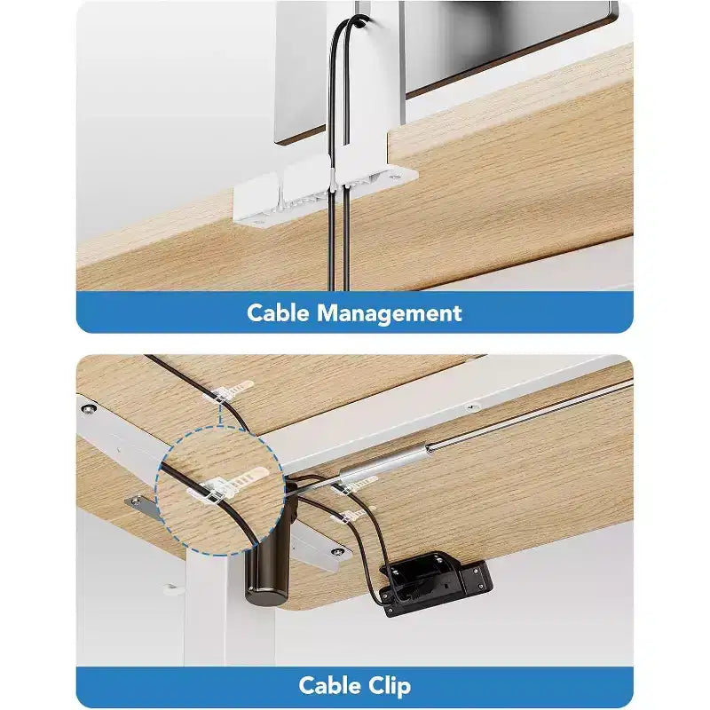 Bureau électrique 40x24 à hauteur réglable, 4 positions mémorisables, support pour casque et gestionnaire de câbles pour le bureau à domicile