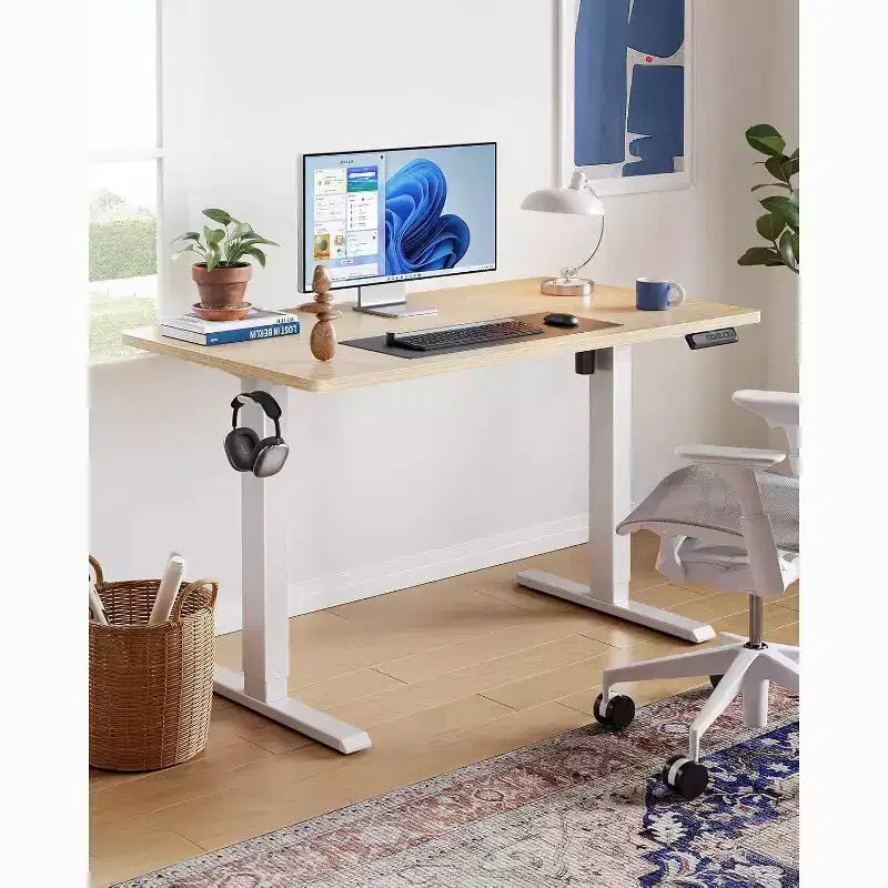 Bureau électrique 40x24 à hauteur réglable, 4 positions mémorisables, support pour casque et gestionnaire de câbles pour le bureau à domicile