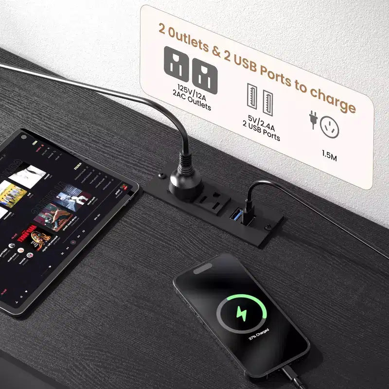 Commode en tissu à 12 tiroirs, commode étroite avec station de charge, lumières LED et cadre en métal, organisateur de rangement de vêtements moderne