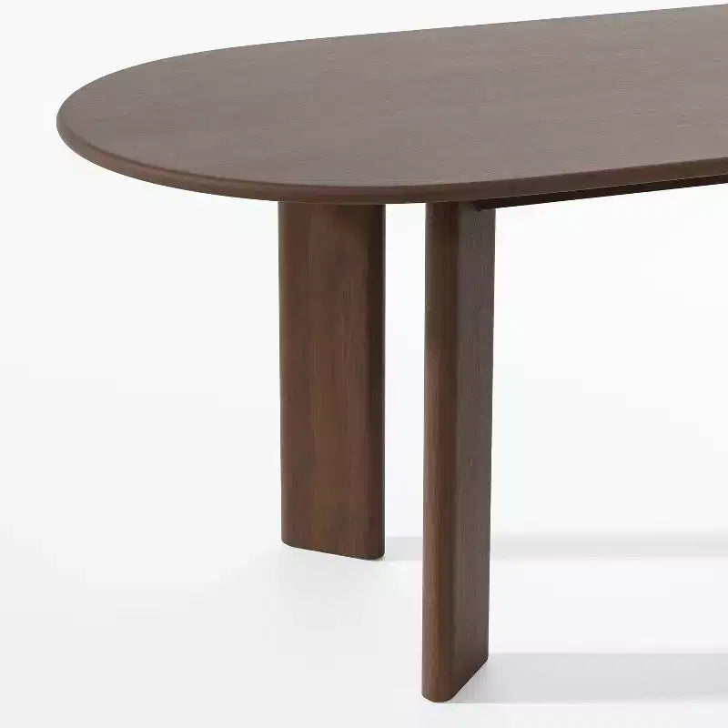 Table à manger de ferme ovale en bois massif de noyer 67 x 33,5 po pour salles à manger modernes et réunions de famille