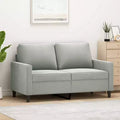Canapé moderne 2 places en velours et cadre en métal, assise rembourrée confortable, gris clair - Idéal pour le salon ou le patio