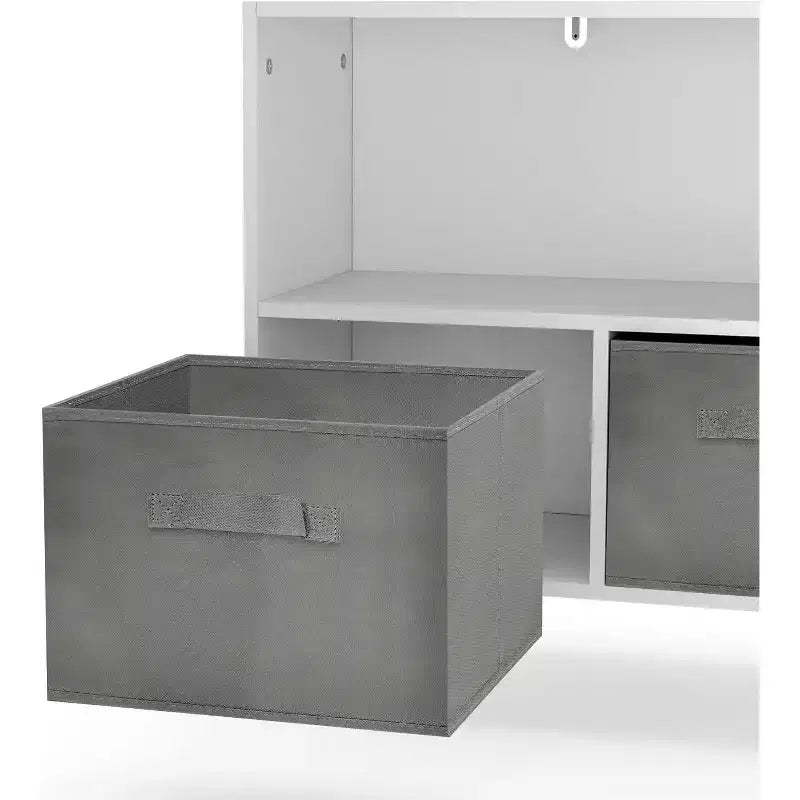 Étagère à livres pour enfants, organiseur de rangement pour jouets à 4 cubes avec tiroirs en tissu pliable, présentoir à livres pour salle de jeux, chambre de bébé, chambre d'enfants
