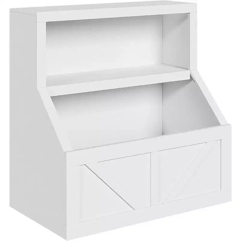 Étagère à livres et rangement de jouets pour enfants, organisateur à 2 niveaux avec meuble bas, bibliothèque pour tout-petits pour chambre à coucher, salle de jeux, salle de classe, blanc vintage