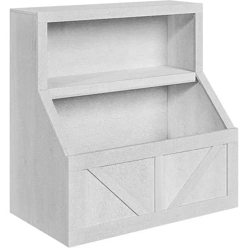 Étagère à livres et rangement de jouets pour enfants, organisateur à 2 niveaux avec meuble bas, bibliothèque pour tout-petits pour chambre à coucher, salle de jeux, salle de classe, blanc vintage