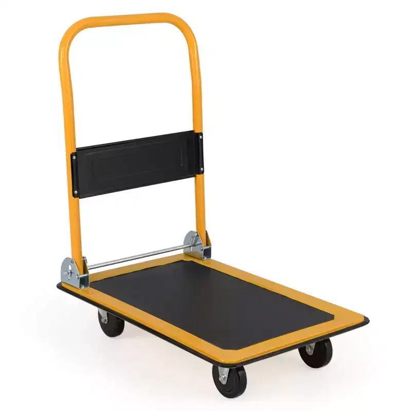 Chariot de transport pliant 150 kg, diable de déménagement, entrepôt, chariot de manutention, bleu/jaune