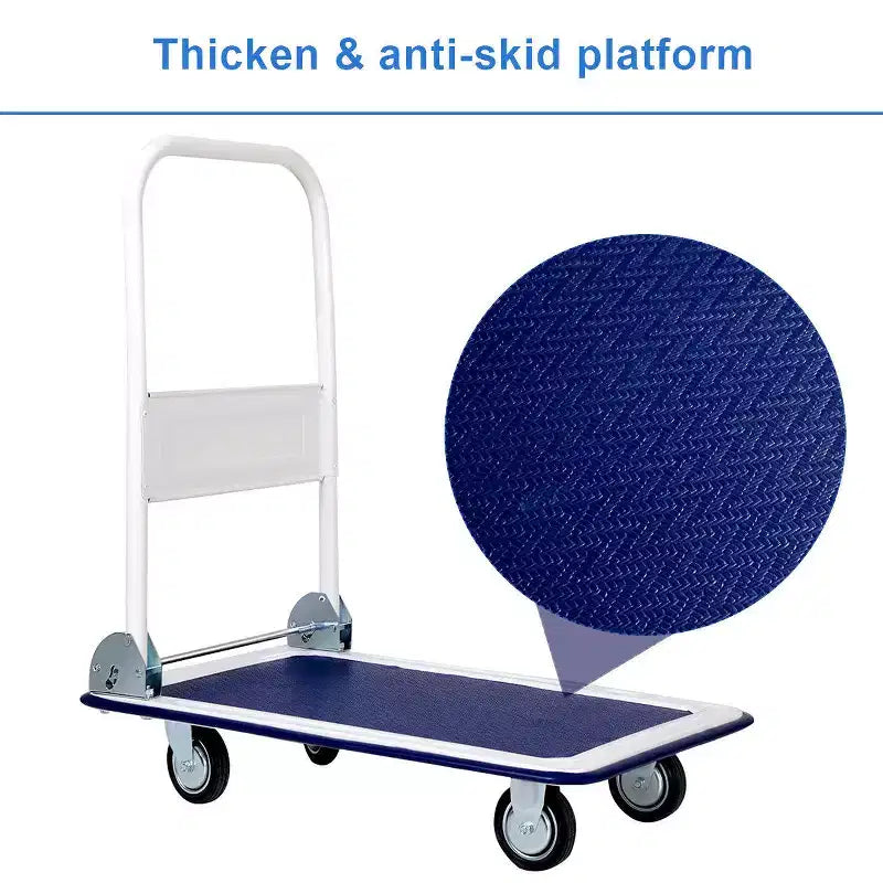 Chariot de transport pliant 150 kg, diable de déménagement, entrepôt, chariot de manutention, bleu/jaune