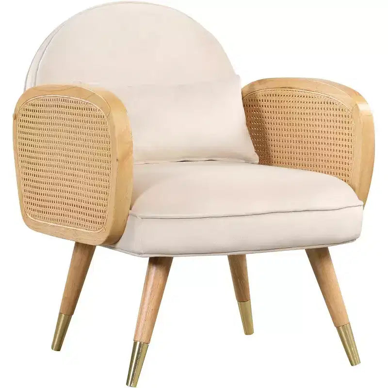 Chaises de salle à manger modernes, assise rembourrée avec accoudoirs en rotin, pieds en métal, fauteuil d'appoint pour salle à manger, salon, bureau, jaune, lot de 2