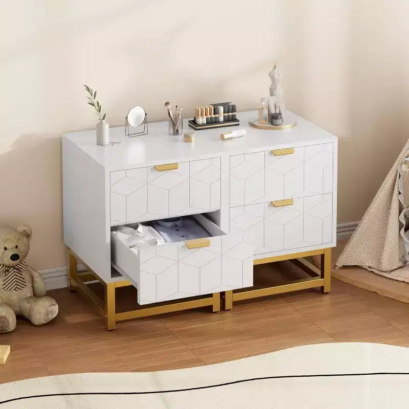 Table de chevet à 2 tiroirs, table d'appoint moderne avec pieds en métal doré, rangement pour chambre à coucher, couloir ou entrée