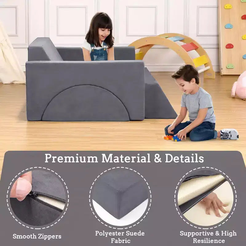 Canapé de jeu modulaire pour enfants 7 pièces, canapé multifonctionnel convertible pour tout-petits, idéal pour salle de jeux et chambre d'enfant