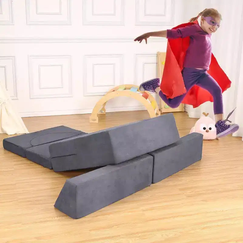 Canapé de jeu modulaire pour enfants 7 pièces, canapé multifonctionnel convertible pour tout-petits, idéal pour salle de jeux et chambre d'enfant