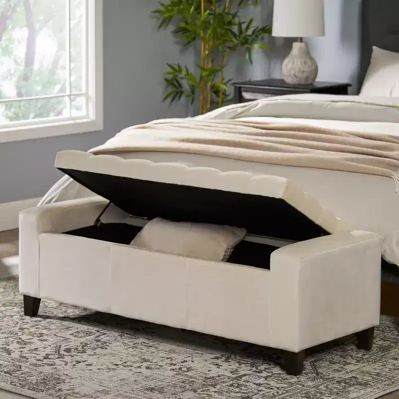 Banc rembourré avec coussin moelleux, Banc moderne pour salon et chambre à coucher, Banc confortable pour adultes