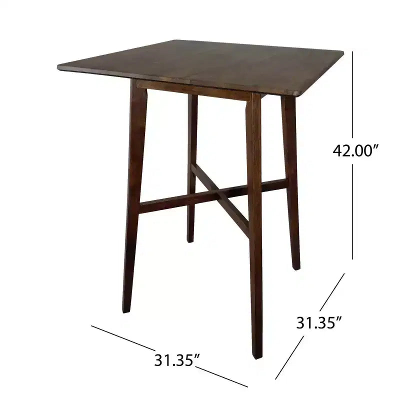 Table de salle à manger moderne, table de cuisine haute avec pieds en bois d'hévéa pour petits espaces, salle à manger, salon