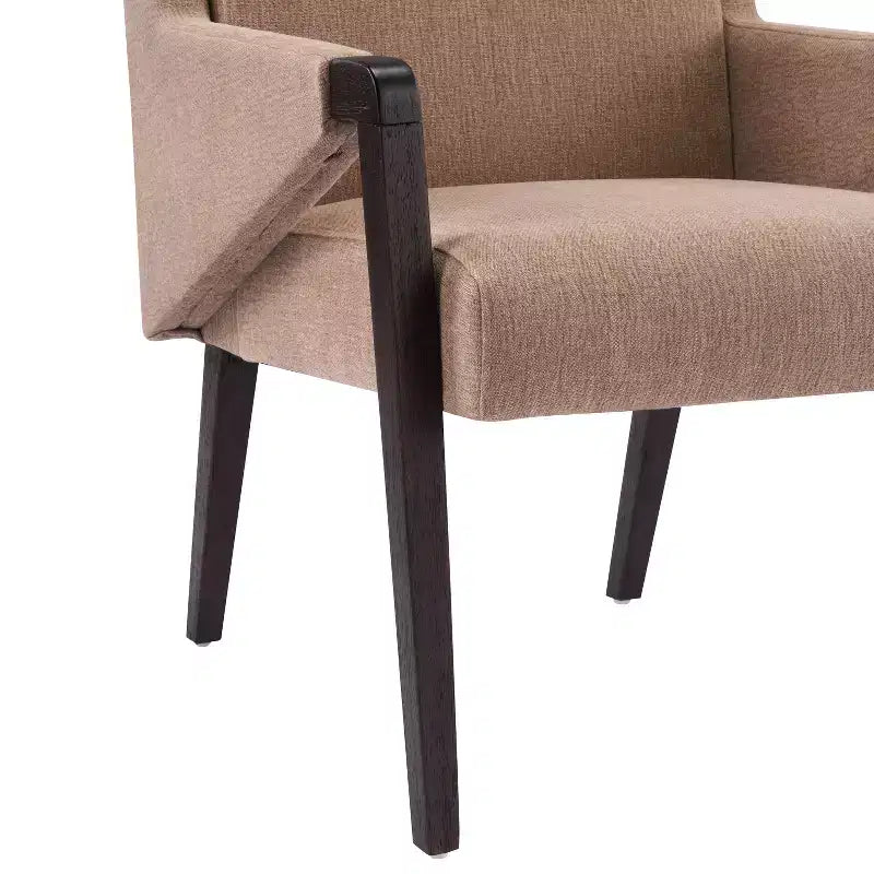 Ensemble de salle à manger moderne 7 pièces en hévéa, tapissé de lin, avec table ovale à pied central