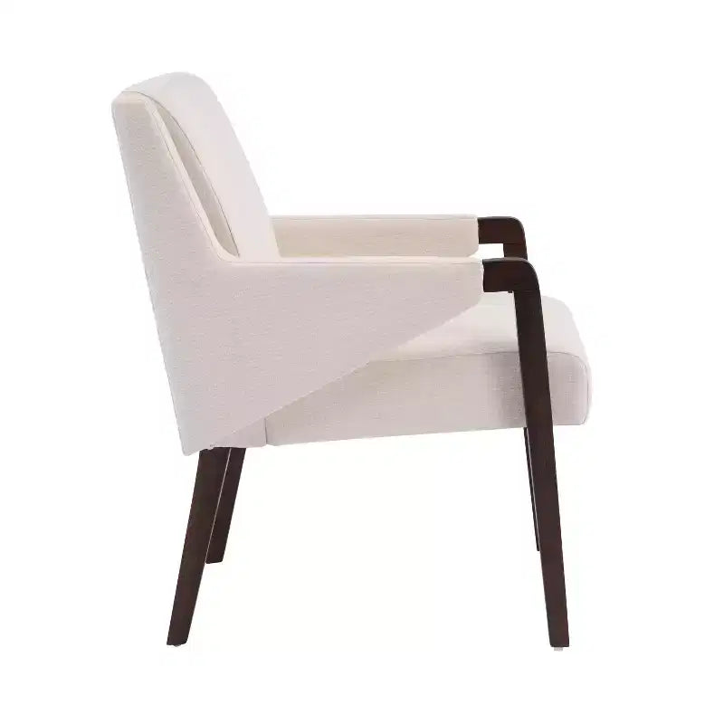 Ensemble de salle à manger moderne 7 pièces en hévéa, tapissé de lin, avec table ovale à pied central