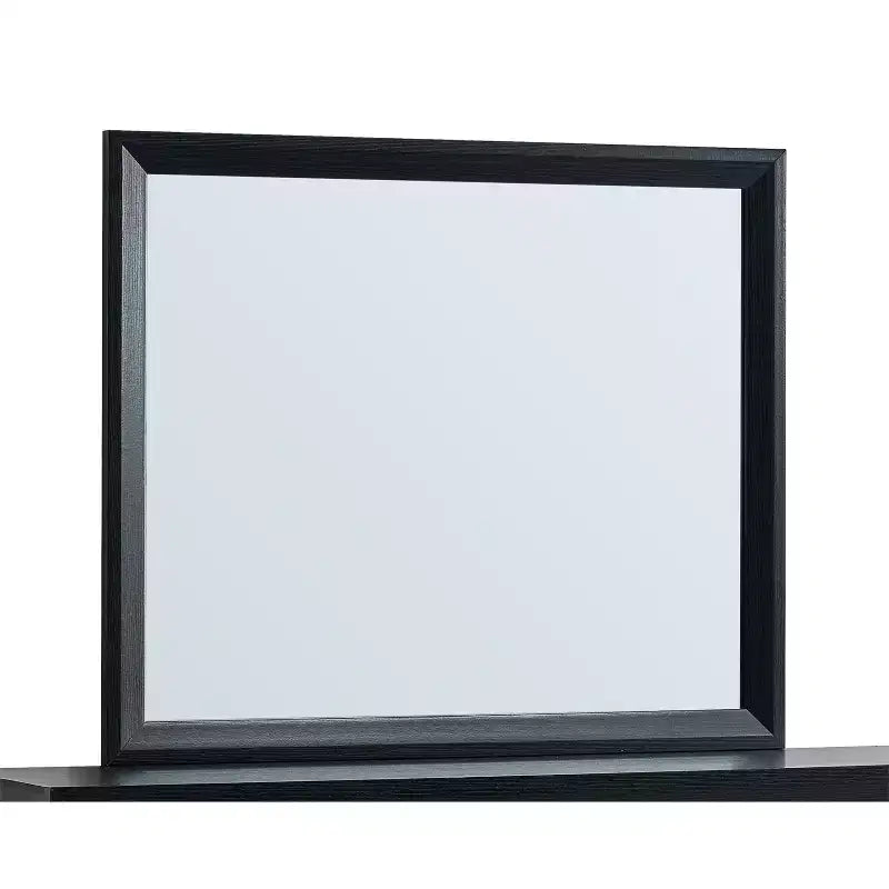 Miroir de commode rectangulaire encadré en bois noir de 41 po L x 35 po H