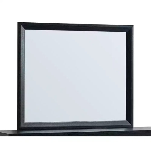 Miroir de commode rectangulaire encadré en bois noir de 41 po L x 35 po H