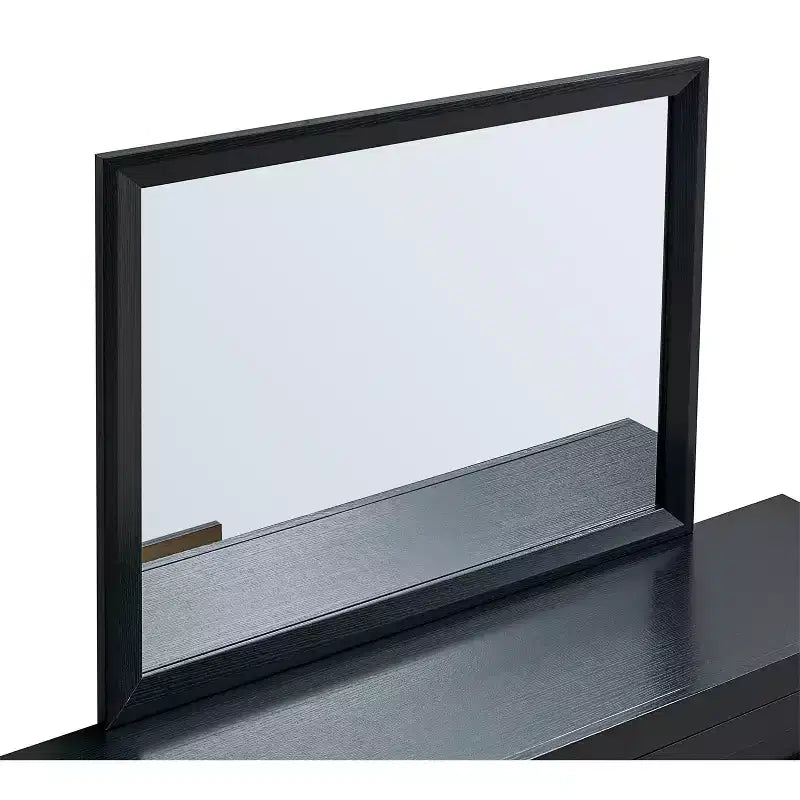 Miroir de commode rectangulaire encadré en bois noir de 41 po L x 35 po H