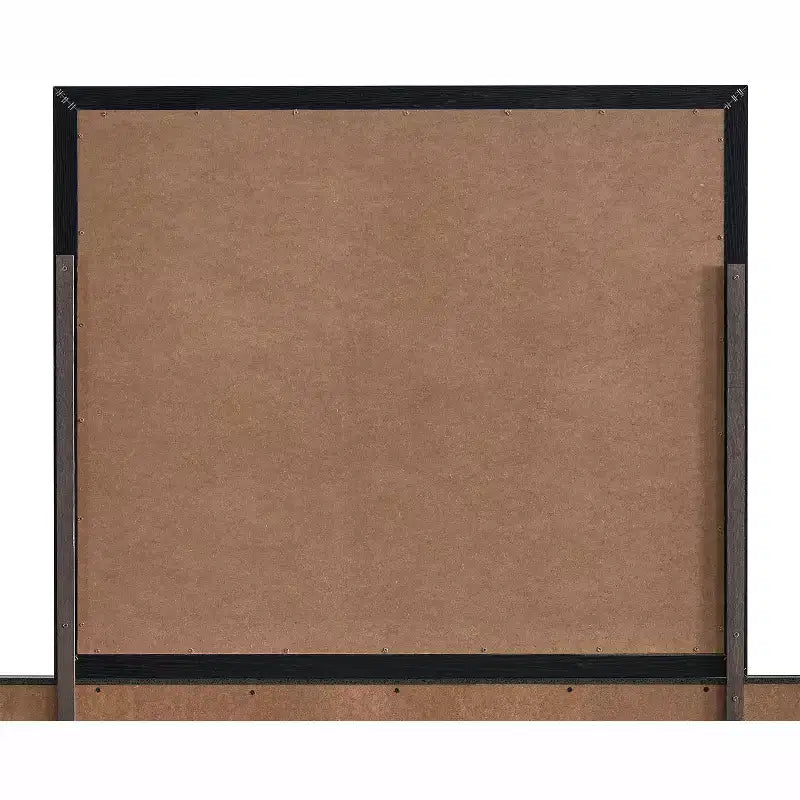 Miroir de commode rectangulaire encadré en bois noir de 41 po L x 35 po H