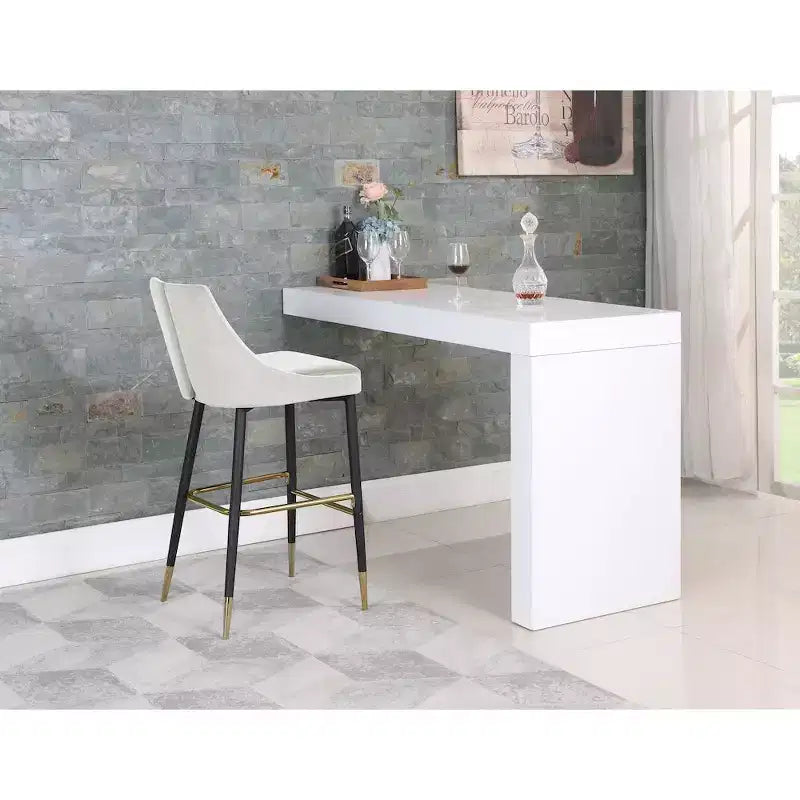 Tabouret haut élégant en velours, lot de 2