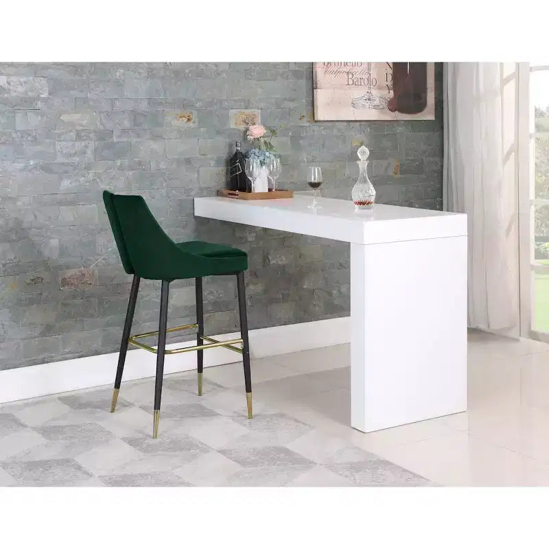Tabouret haut élégant en velours, lot de 2
