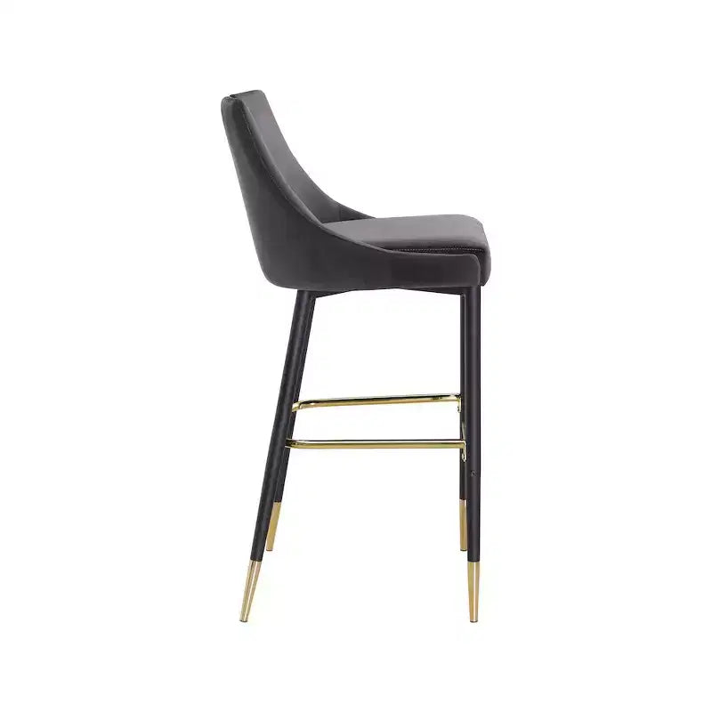 Tabouret haut élégant en velours, lot de 2
