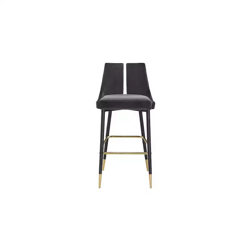 Tabouret haut élégant en velours, lot de 2