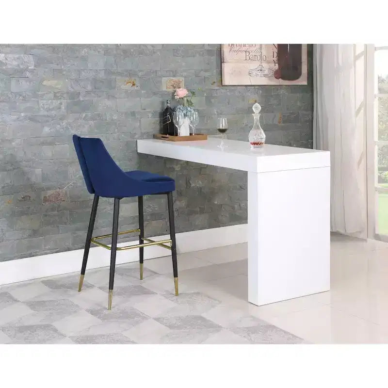 Tabouret haut élégant en velours, lot de 2