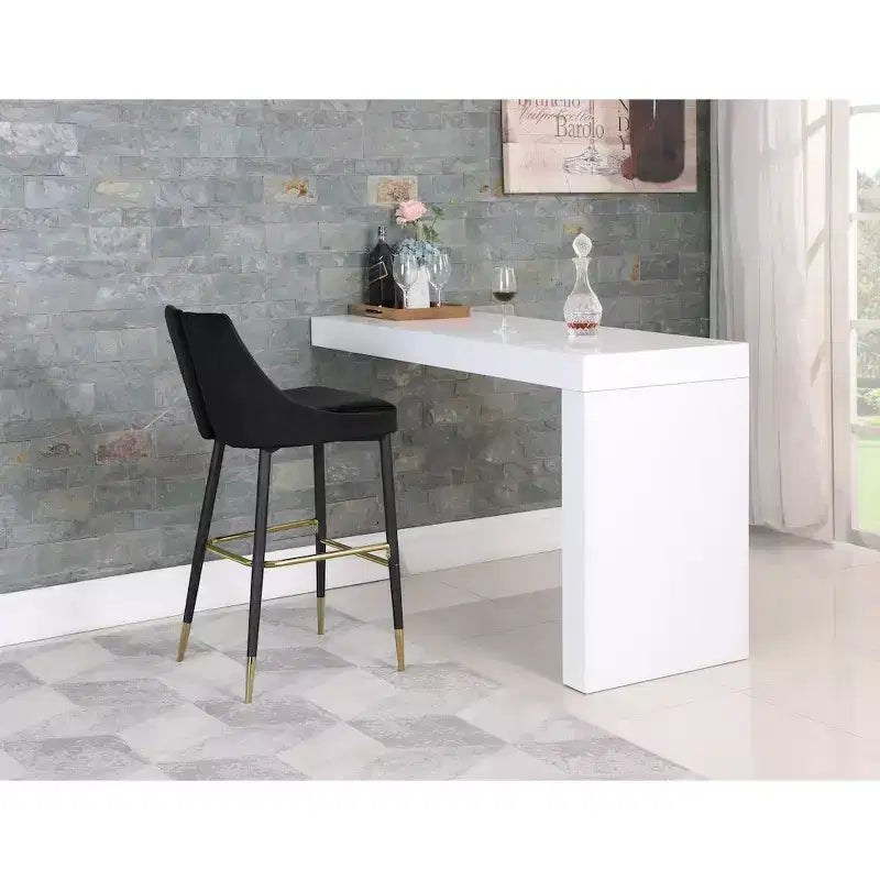 Tabouret haut élégant en velours, lot de 2