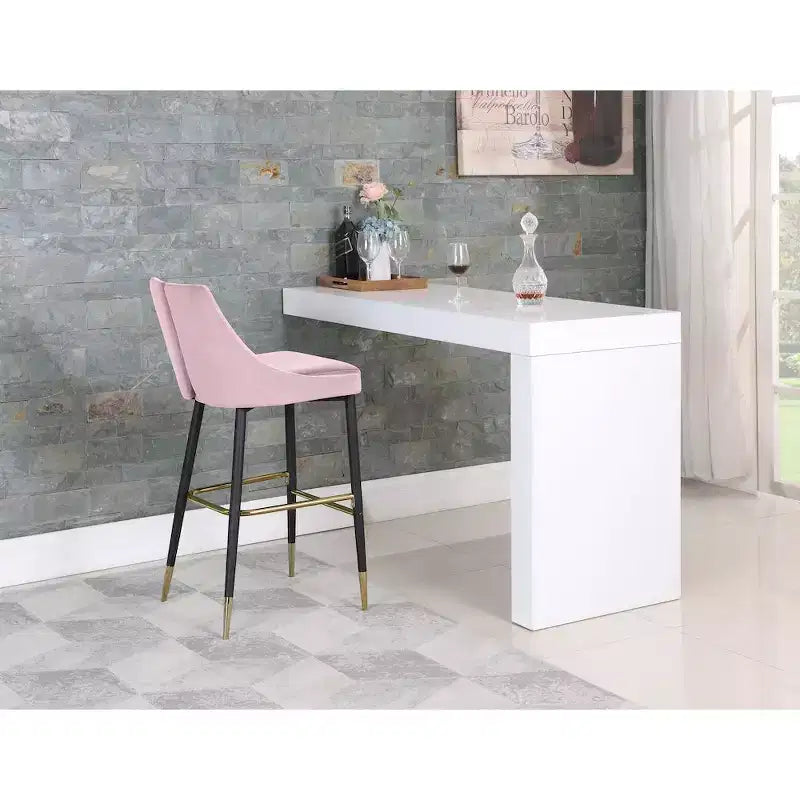 Tabouret haut élégant en velours, lot de 2