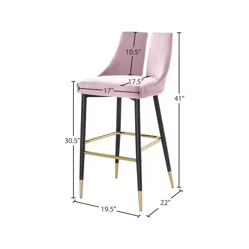 Tabouret haut élégant en velours, lot de 2