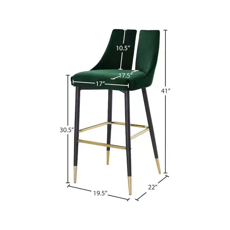 Tabouret haut élégant en velours, lot de 2