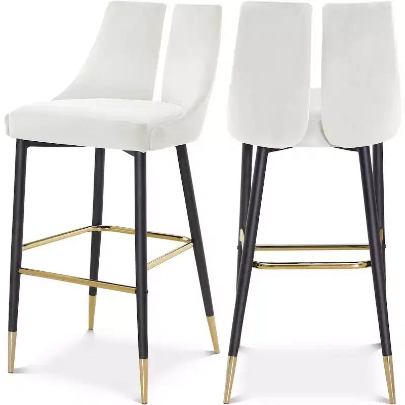 Tabouret haut élégant en velours, lot de 2