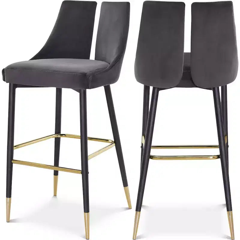 Tabouret haut élégant en velours, lot de 2