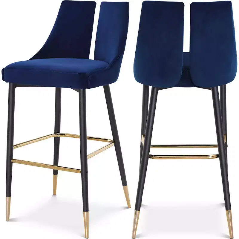 Tabouret haut élégant en velours, lot de 2