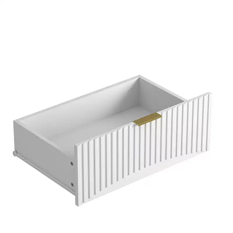 Commode à 6 tiroirs Meuble de rangement moderne avec motif ondulé en panneaux de particules Construction robuste Grand espace de rangement