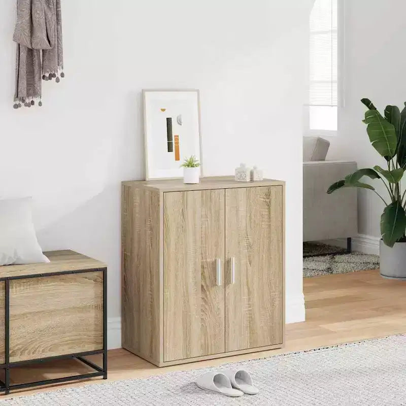 Meuble à chaussures bois d'ingénierie chêne Sonoma compact
