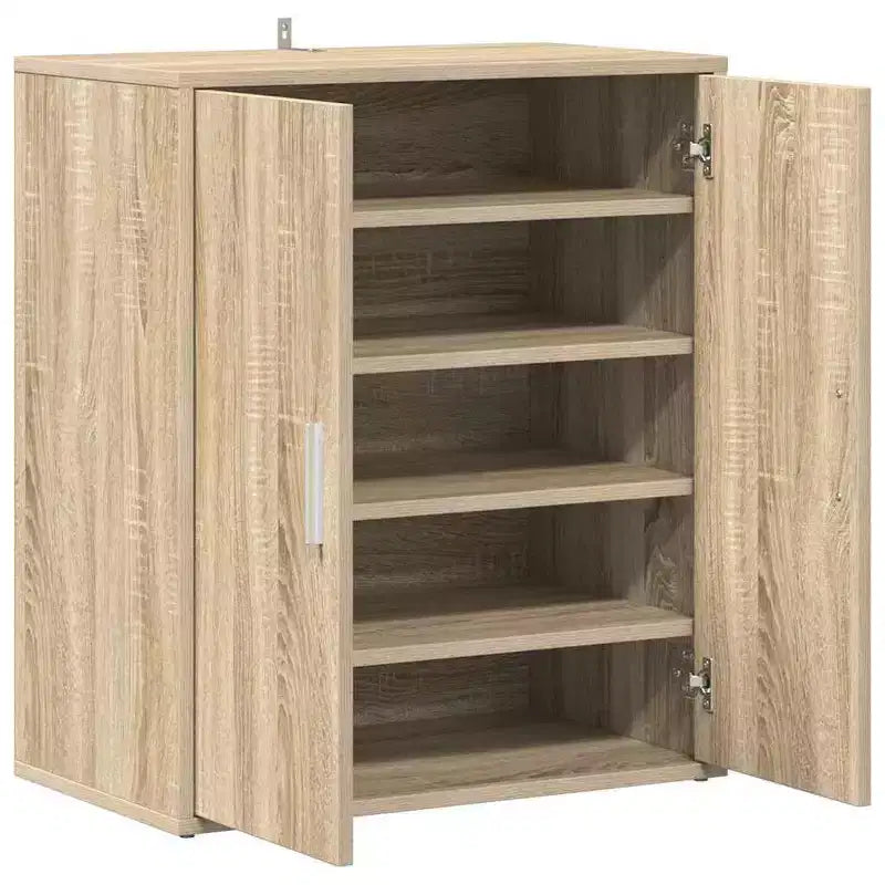 Meuble à chaussures bois d'ingénierie chêne Sonoma compact