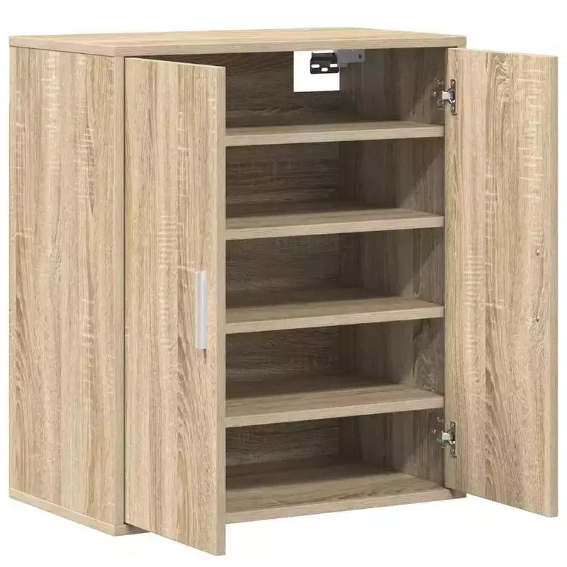 Meuble à chaussures bois d'ingénierie chêne Sonoma compact